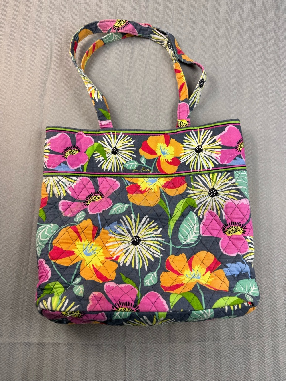 Vera Bradley Colorful Floral Quilted Shoulder Tote Bag